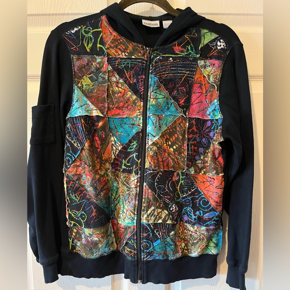 Chico’s Embellished Sweatshirt Jacket